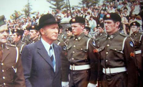 President Patrick Hillary inspecting the Guard of Honour.